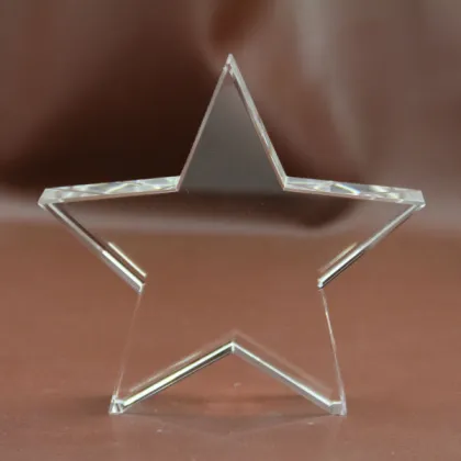 crystal glass star paperweight