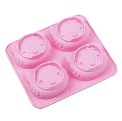4 face Holle-Kitty Silicone Cake Chocolate Mold