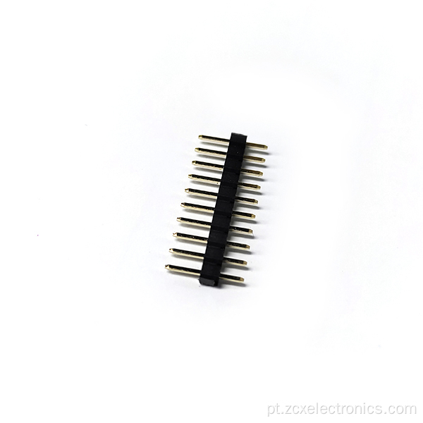 Conectores de pino masculino de 2,0 mm de linha única 180 °