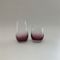 Purple color solid color inside drinking glass set