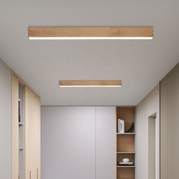 Lampada a soffitto a strisce lunghe in legno a caldo per illuminazione d'ingresso del portico