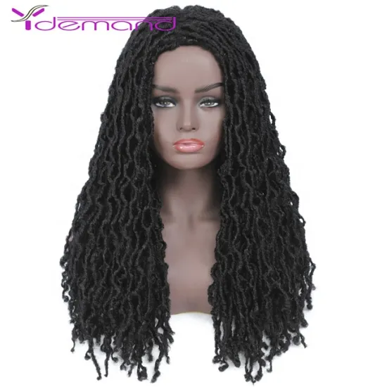 African Goddess Wigs Crochet Braid Hair Gypsy Synthetic Fiber 22" Long Hair Dreadlocks Wig For Black Women Y Demand
