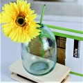 Small Bubbles Green Colored Recycled Glass Flower Vase