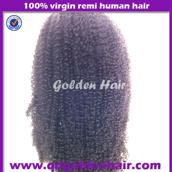 100% High Quality Virgin Remi Human Hair Kinky Curly Full Lace Afro Wigs For Black Women