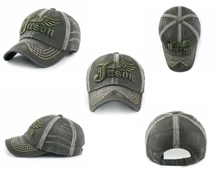 Custom logo distressed leather strap dad hats