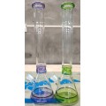 Purple Tall Neck Clear Glass Beaker Bongs