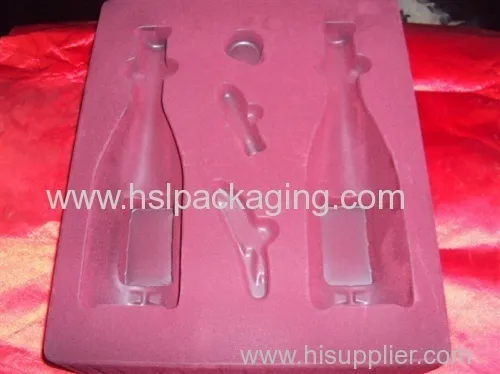 Factory Provide Ps Flocking Blister Tray For Wine Packaging 