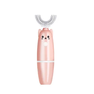 Smart Portable U-Shaped Baby Electric Toothbrush with Silicone Bristles - Rechargeable and Automatic for Children