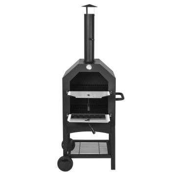 Commercial Outdoor Wood-Fired Pizza Oven: 13-inch Double Layer Bakery Pizza Maker