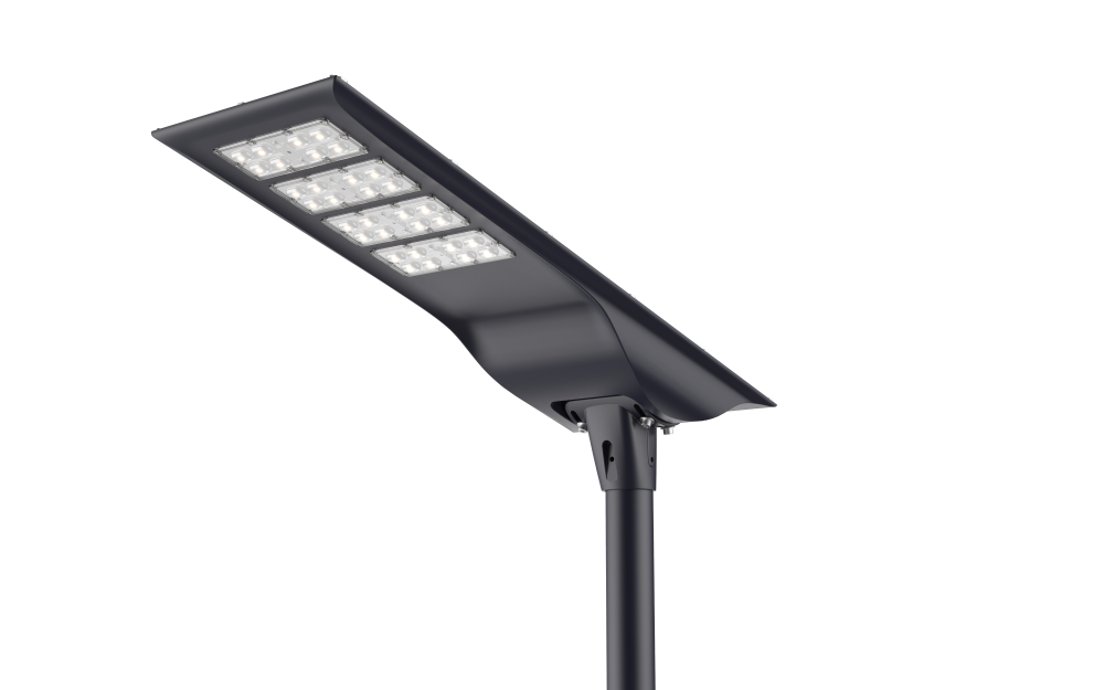 Cuatro filas Black Solar Waterproof Garden Street Light