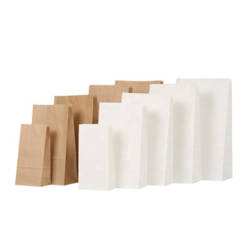 Food Grade White and Brown Kraft Paper Bags for Takeaway