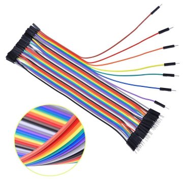 40Pin Color DuPont Lines - Male-Male, Female-Female, 10CM to 30CM
