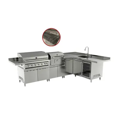 Hot Selling Stainless Steel Kitchen Cabinet Charcoal BBQ Grill for Outdoor