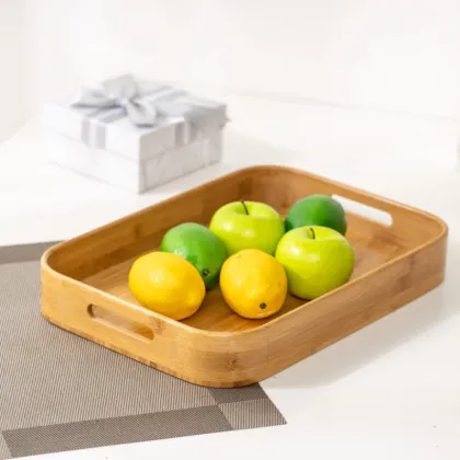 Bamboo Fruit Tray for Living Room Snacks