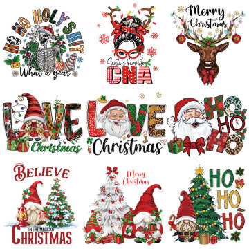 Transferências e adesivos de prensa de calor de Natal personalizados para pano | Transferências DTF e projetos de vinil de transferência de calor