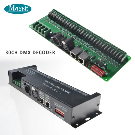 30Channels DMX512 Decoder RGB LED Strip Controller - Constant Current 2A