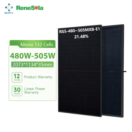 Renesola High-Power All Black Bifacial Solar Panels with TUV/CE Certification: 480W to 505W Models