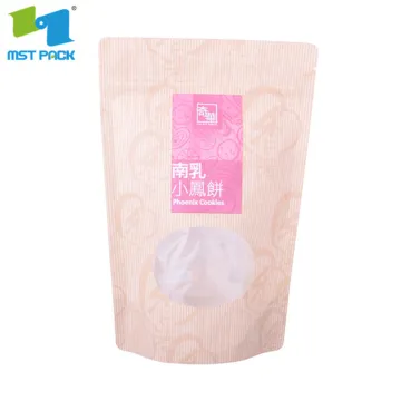 Food Doypack Kraft Paper Stand Up Pouch ZipLock