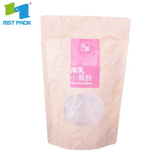 Food Doypack Kraft Paper Stand Up Pouch ZipLock