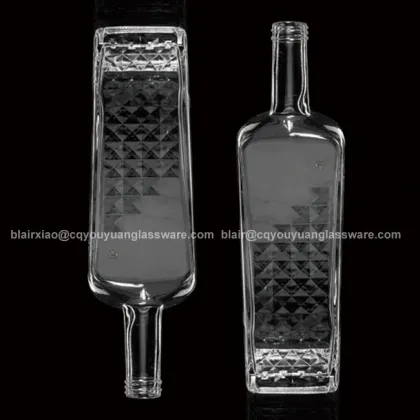 1L Square Vodka Bottle Russia Bottle Glass Vodka