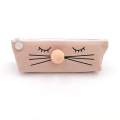 Popular cat plush nose cute canvas pencil case