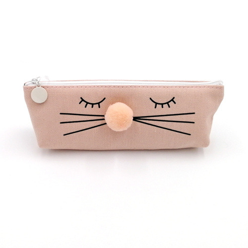 Pencil Case For Teenage Girl Popular cat plush nose cute canvas pencil case Factory