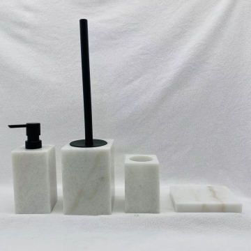 Customized square marble bathroom accessory set