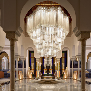 Custom Extra Large Luxury Crystal Metal Chandelier for Hotel Ceiling