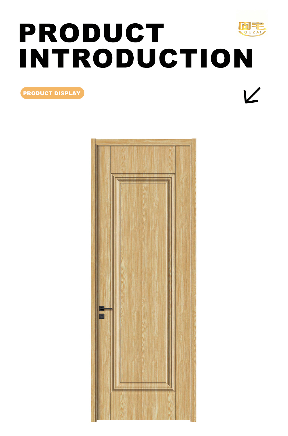 Natural Ash Grain Solid Wood Door X