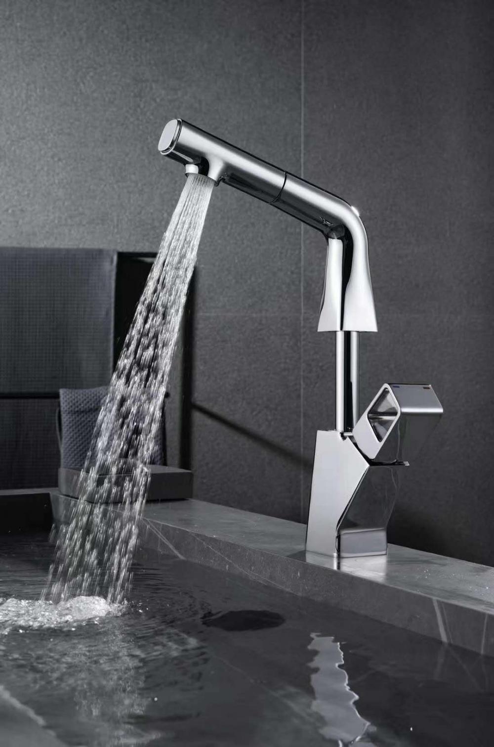 Hochwertige Messing Bad Waschbecken Armaturen Mixer Single Polished Taps New Style Verchromte Küchenarmaturen