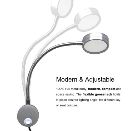Flexible LED Wall Lamp with Gooseneck and Plug-in Cord