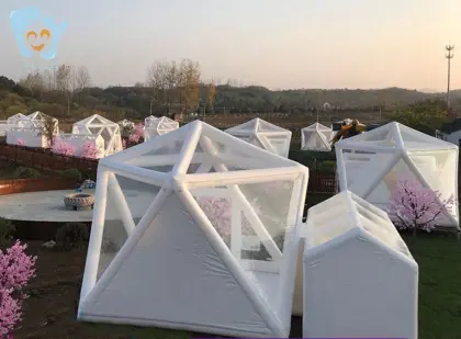 3m x 3m x 3m Outdoor Camping Inflatable Clear Pyramid Bubble Tent