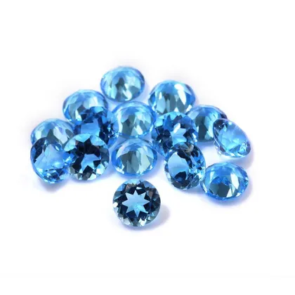Swiss Blue Topaz Round Cut Diamond crafts