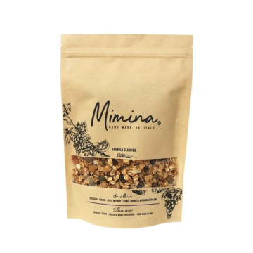 Custom CM Recyclable Zipper Brown Kraft Paper Bags with Window