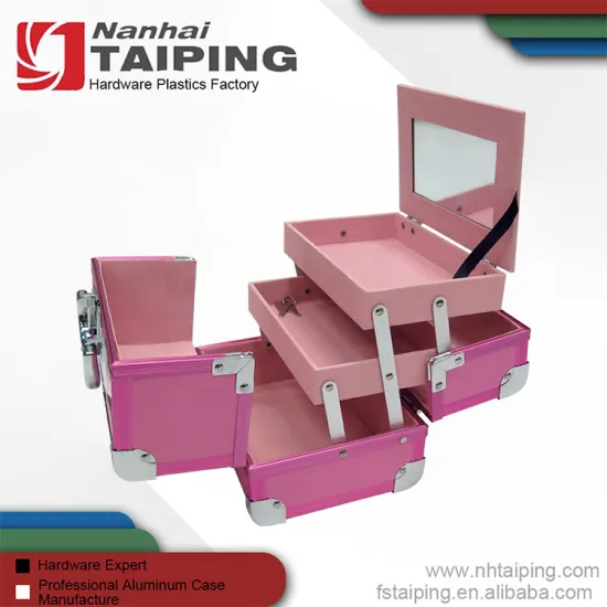 Hard Side Metal Beauty Cosmetic Case With Two Trays