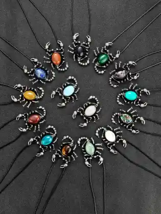 Crystal agate shell scorpion inlaid gem alloy Pendant