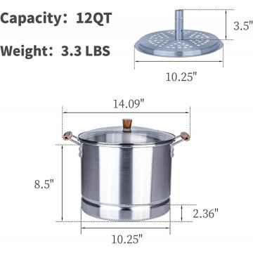 Potador de vapor de tamale de aluminio 12QT