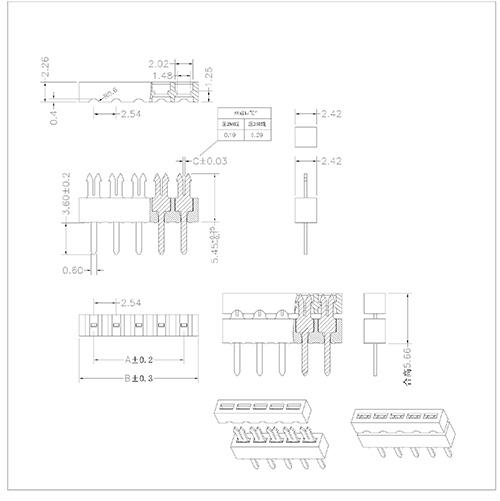 FDDS04 2.54MM DIP PLUG SIMPLE TYPE, SINGLE ROW