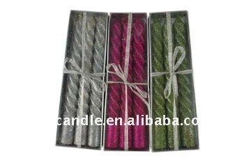 6" Spiral Tapered Candle with Glitter Powder (3-in-1)