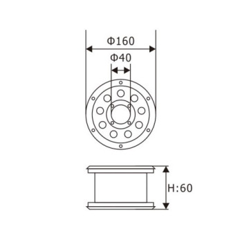 LEDER Submerged Middle Hole 12W LED Fountain Light