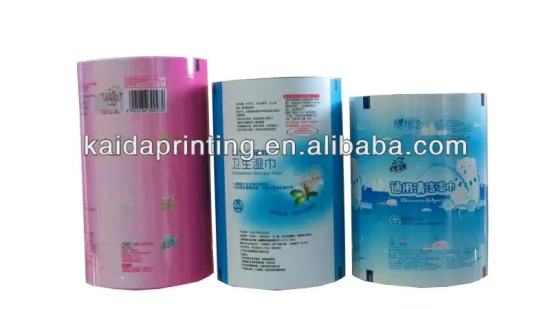 Cleaning wipes packaging film, bright-colored and artistic printing Customized designs are available