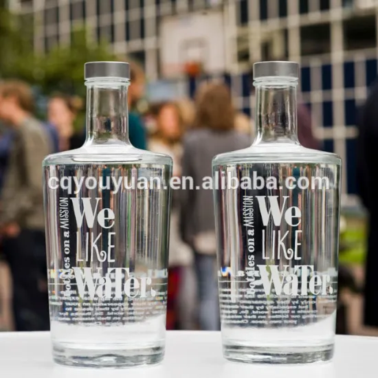 glass bottle 700 ml round designs clear glass water bottles set