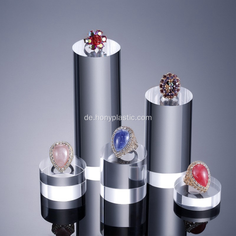 Klarer Acrylstangenrund -Riegel -Schmuck -Display -Basis