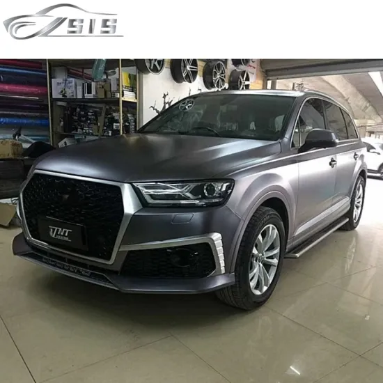 RSQ7 Style Front Bumper Grille and Rear Lip PP Plastic Body Kits Fit for AD Q7 2016-2019