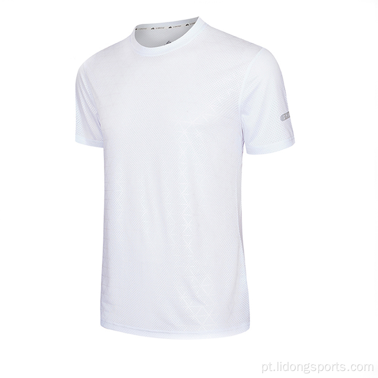 Camiseta esportiva de ginástica seca rápida de alta qualidade no atacado