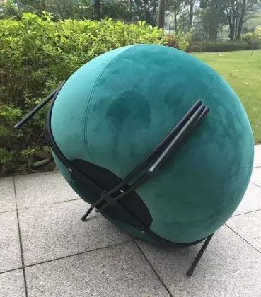 Sofa Stool Velvet Tufted Metal Stool