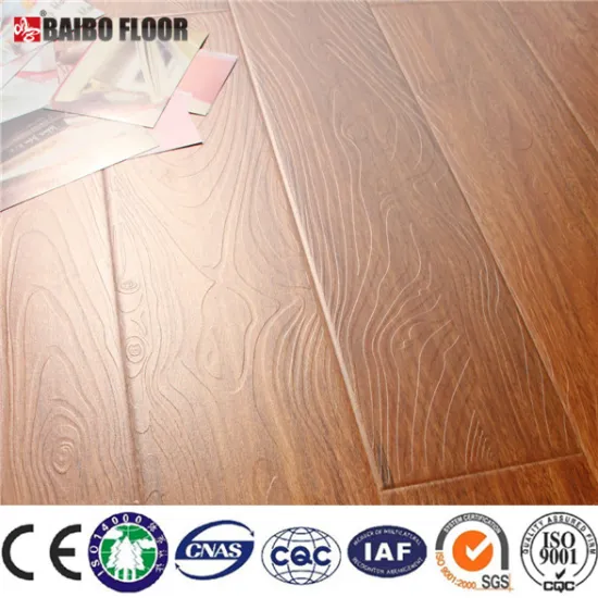 Waxed HDF construction wooden laminated flooring