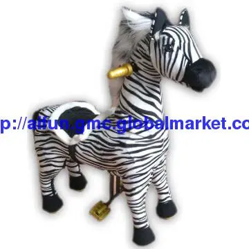 Zebra shape ride on amusement toy
