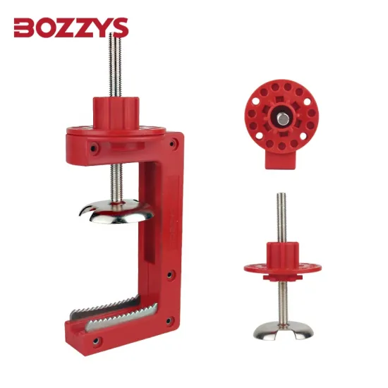 BOZZYS Industrial Safety Butterfly Valve Lockout with 4 Padlocks - 31mm-100mm Handle Thickness