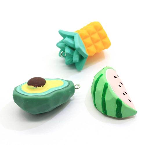 Hot koop Ananas Watermeloen Avocado Groente Vormige Leuke Hars Cabochon Plat Kralen Handgemaakte Craft Decor Kralen